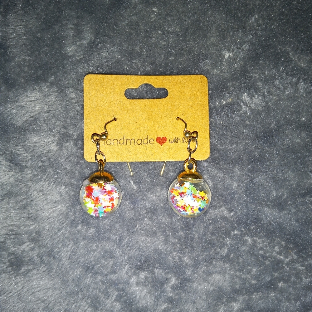 Glass globe earrings